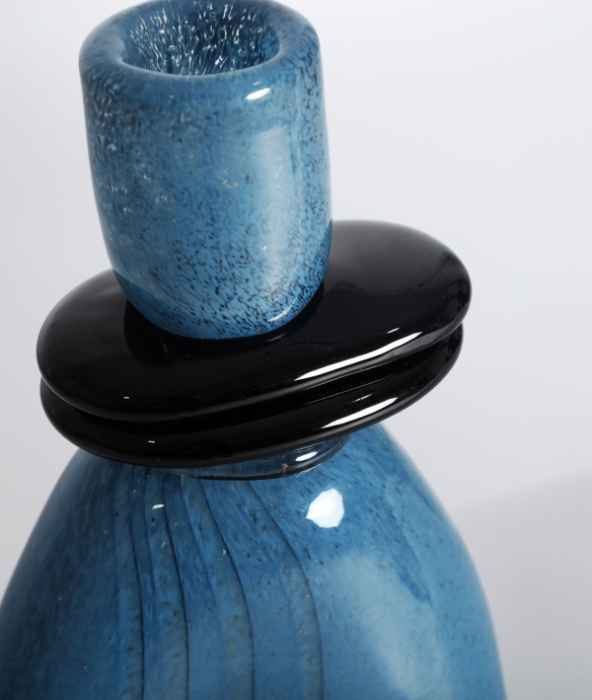 Vază sticlă albastră cu accente negre Ruise [3]