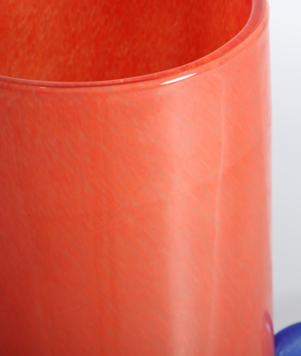 Vază sticlă portocalie decorativă Yara – vază cu detalii sculpturale [2]