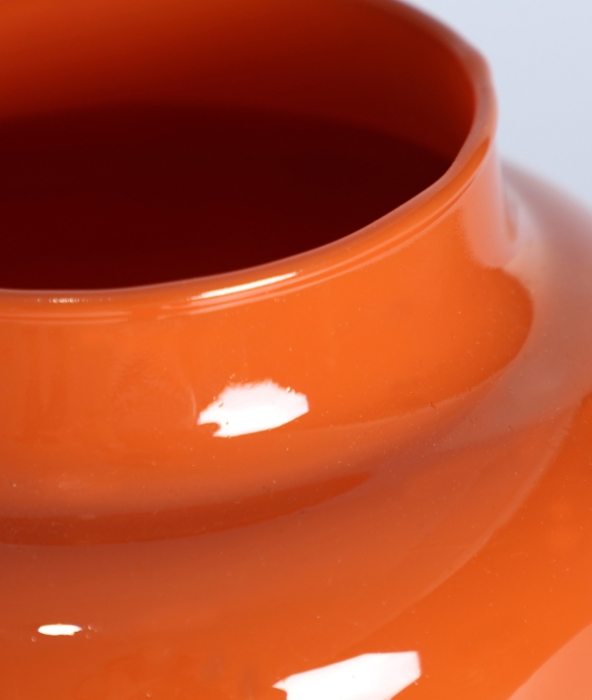 Vază decorativă sticlă portocalie lucioasă Igor – vază sculpturală vibrantă [2]