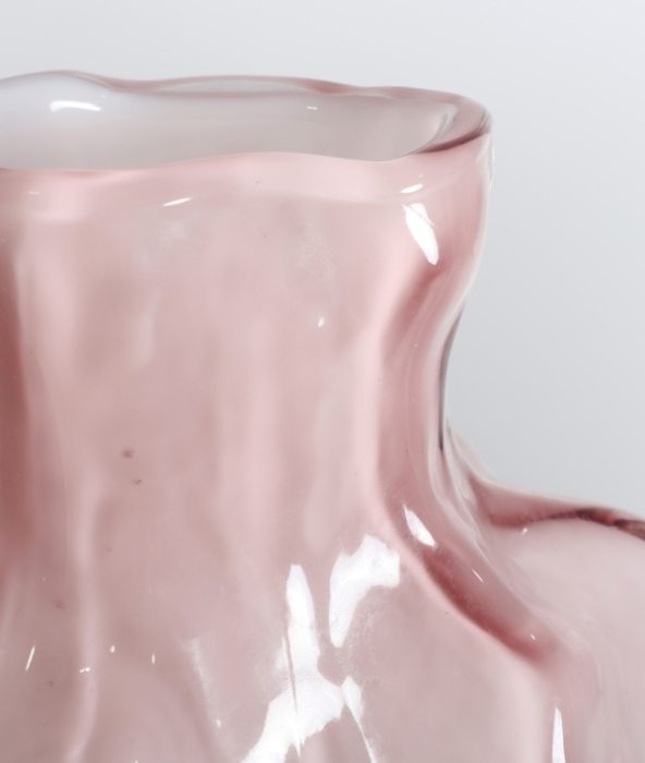 Vază sticlă roz pal organică finisaj translucid Rose – vază decorativă din sticlă roz [2]