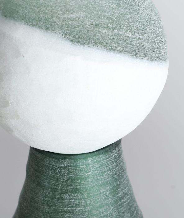 Vază sticlă verde bicolor design organic Kono – imagine principală [2]