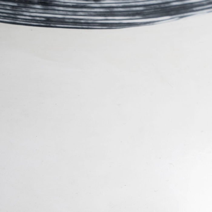 Vază decorativă teracotă albă rotundă gât decorativ gri [6]