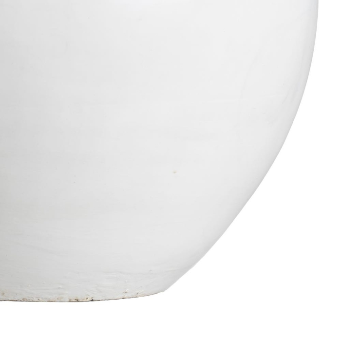 Vază decorativă teracotă albă rotundă gât decorativ gri [7]