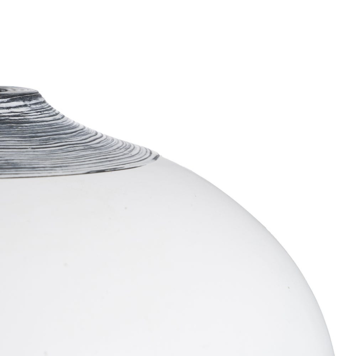 Vază decorativă teracotă albă rotunjită gât conic gri [4]