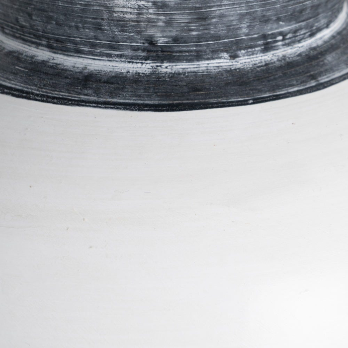 Vază decorativă teracotă albă gât cilindric gri [5]