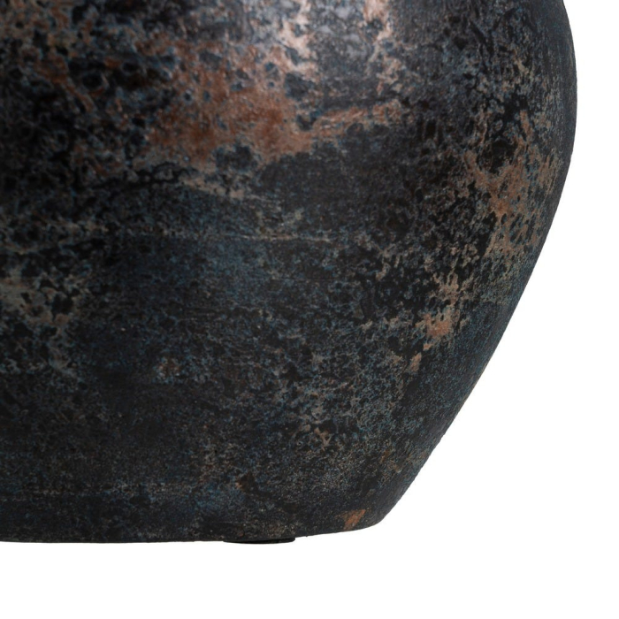 Vază decorativă din teracotă maro închis cu două toarte formă rotunjită [8]