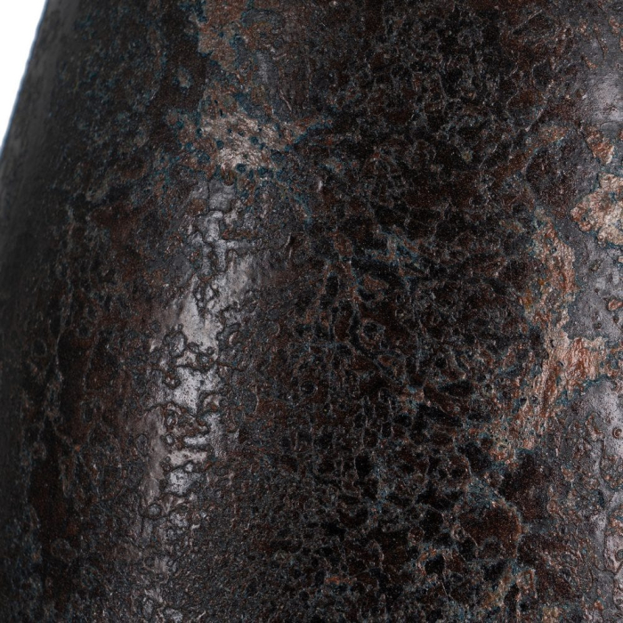 Vază decorativă din teracotă maro închis formă rotunjită gât îngust [5]