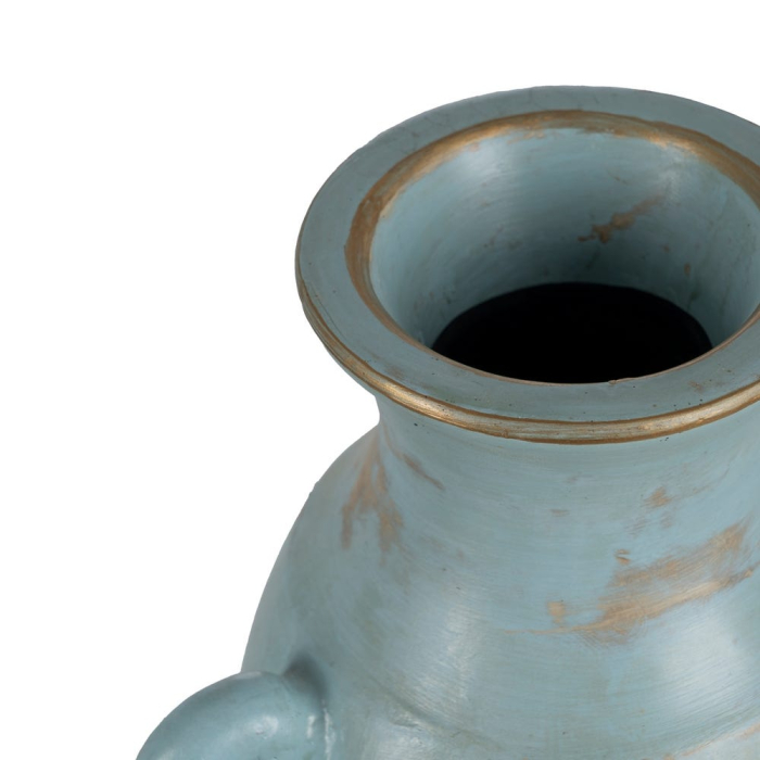 Vază decorativă din teracotă turcoaz cu două toarte formă conică [3]