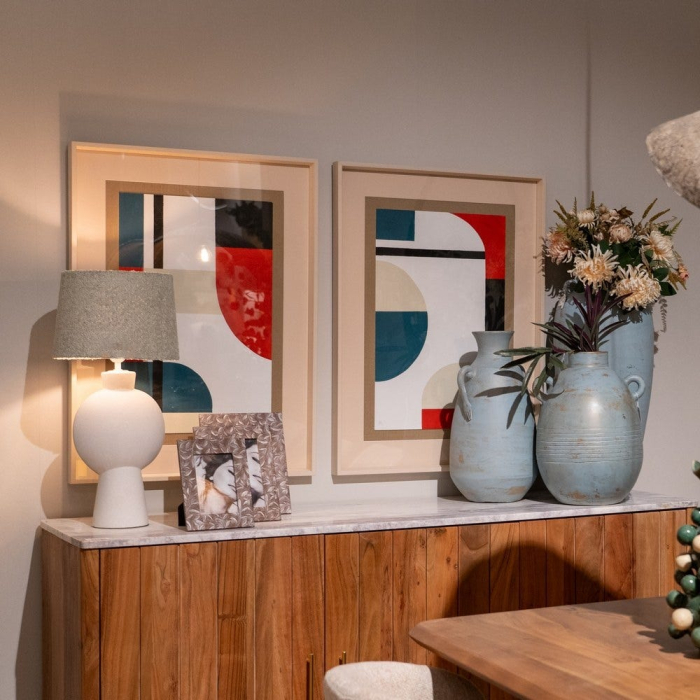 Vază decorativă din teracotă turcoaz cu două toarte formă conică [8]