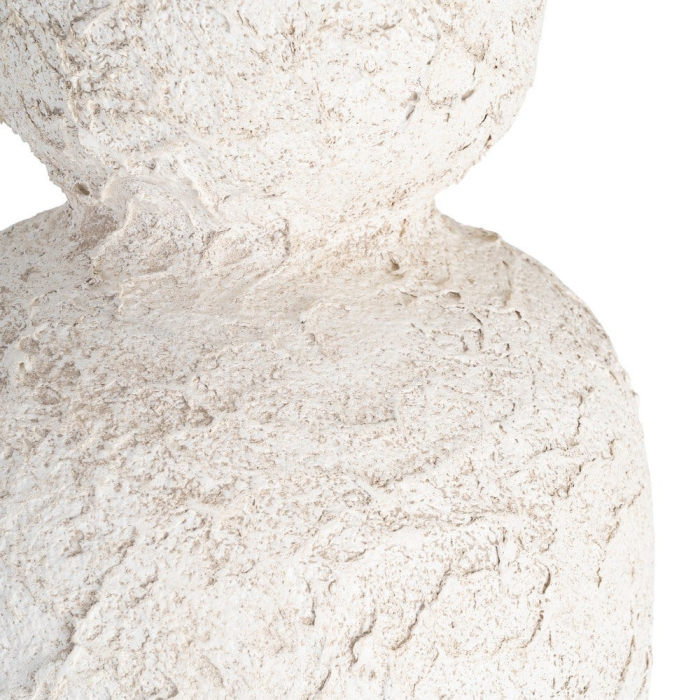 Vază decorativă înaltă albă din ceramică cu textură reliefată [3]