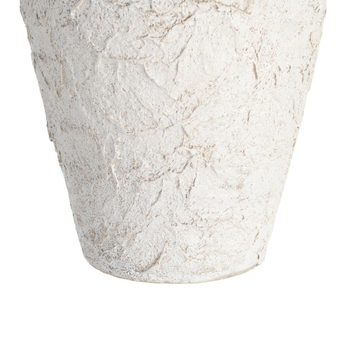 Vază decorativă înaltă albă din ceramică cu textură reliefată [4]