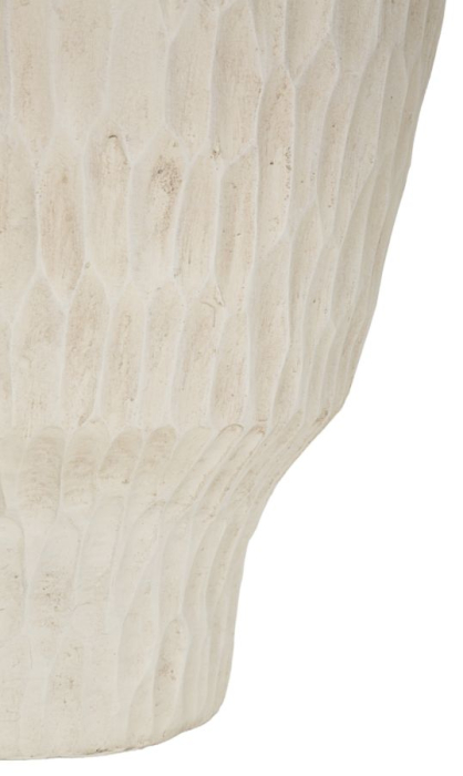 Vază decorativă înaltă crem cu textură sculptată în fagure, gât îngust și margine neregulată [4]