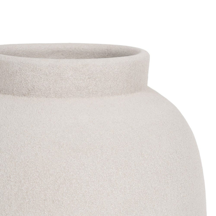 Vază decorativă înaltă din ceramică albă formă conică finisaj mat [4]