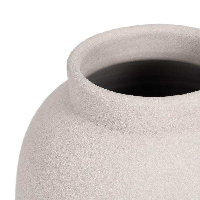 Vază decorativă înaltă din ceramică albă formă conică finisaj mat [3]