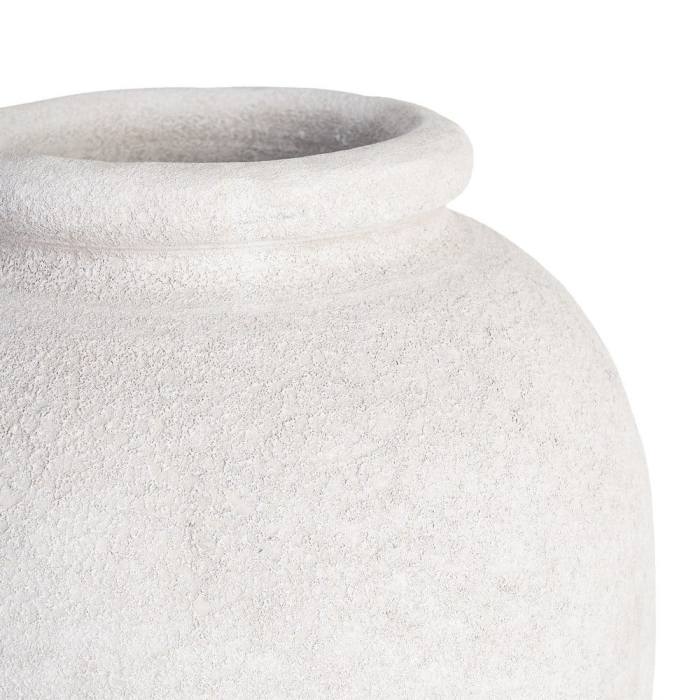 Vază decorativă înaltă ceramică albă formă rotunjită [5]