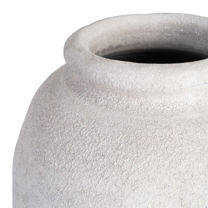 Vază decorativă înaltă ceramică albă formă rotunjită [4]