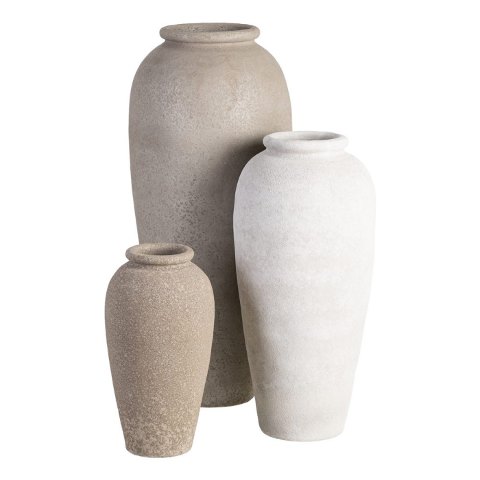 Vază decorativă înaltă ceramică albă formă rotunjită [2]