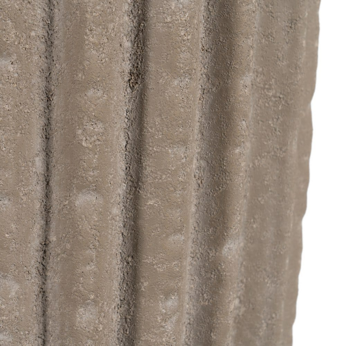 Vază decorativă înaltă din ceramică bej aspect piatră model striat vertical [5]