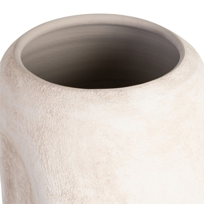 Vază decorativă înaltă ceramică crem formă cilindrică [5]