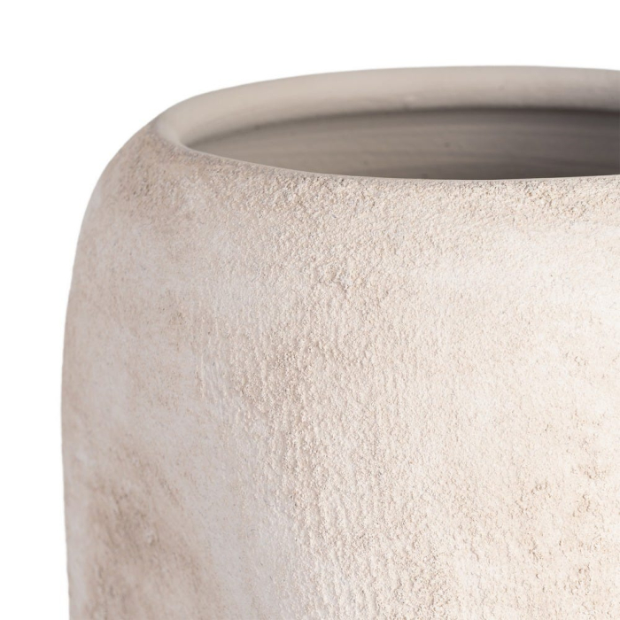 Vază decorativă înaltă ceramică crem formă cilindrică [4]