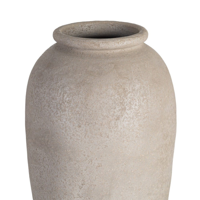 Vază decorativă înaltă ceramică crem formă rotunjită [3]