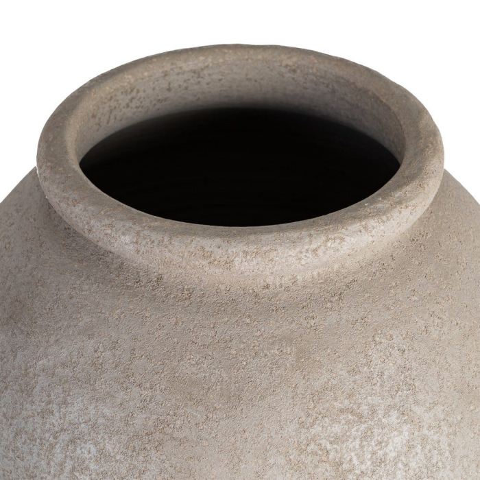 Vază decorativă înaltă ceramică crem formă rotunjită [4]