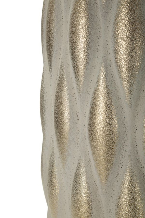 Vază decorativă înaltă din ceramică gri cu accente aurii textură reliefată [4]