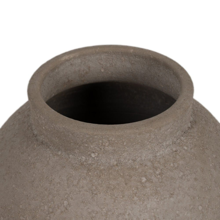 Vază decorativă înaltă din ceramică gri texturată formă conică [3]