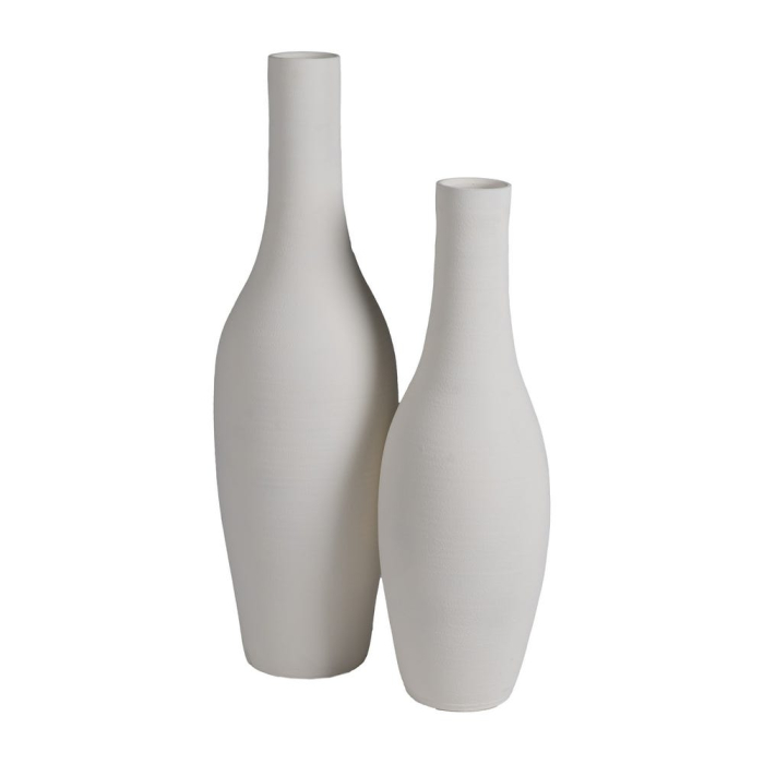 Vază decorativă lut alb formă alungită [2]