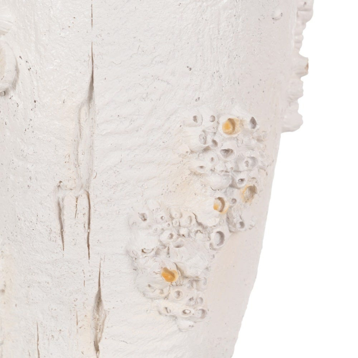 Vază decorativă înaltă din polirășină albă model coral reliefat [6]