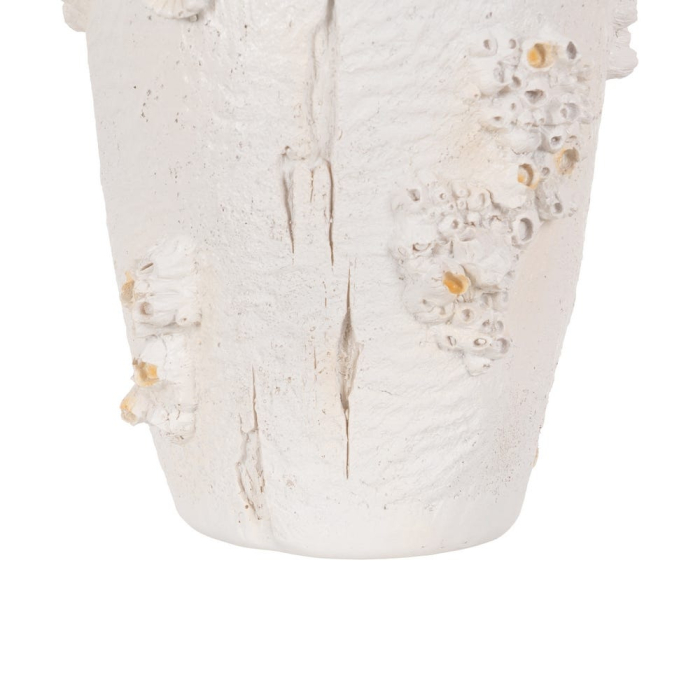 Vază decorativă înaltă din polirășină albă model coral reliefat [7]