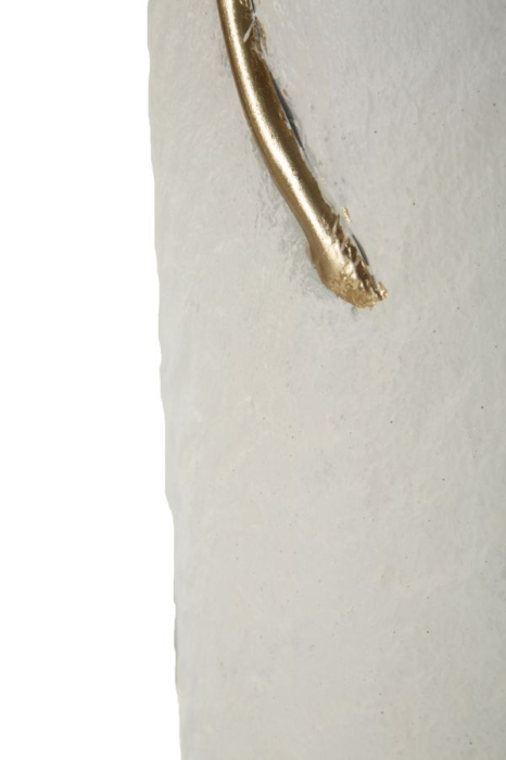 Vază decorativă metalică cu bordură din frunze aurii [4]