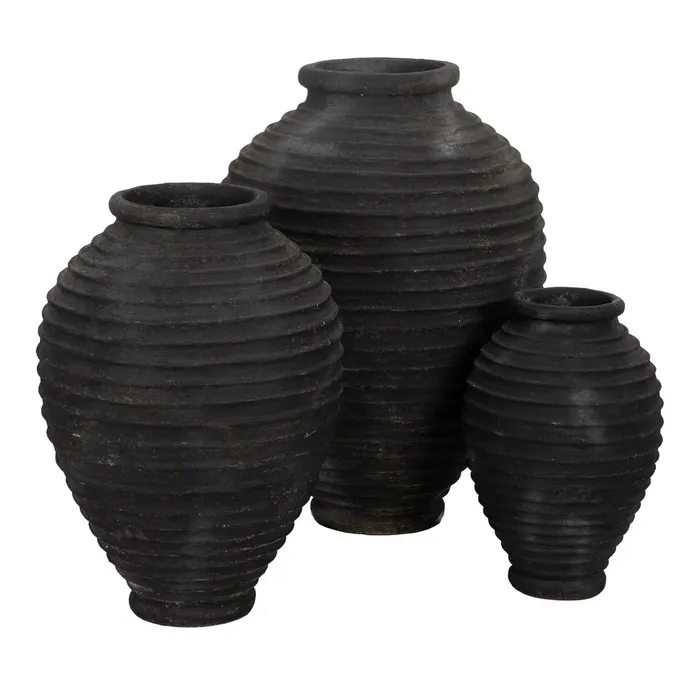 Vaza Neagra cu Linii Reliefate CreativDeco - Accent Modern pentru Interioare Elegante [9]
