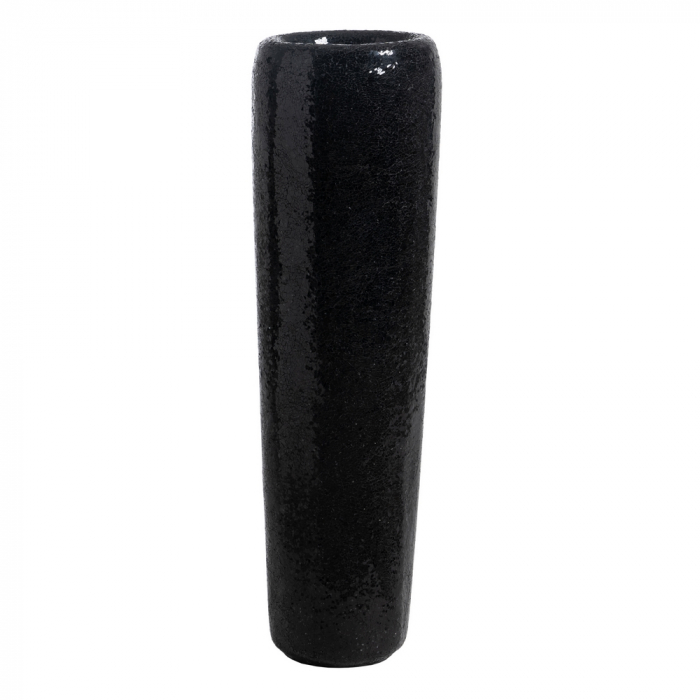 Vaza neagra inalta sculpturala fibra [3]