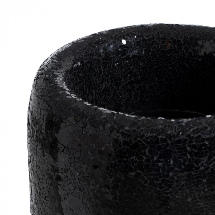 Vaza neagra inalta sculpturala fibra [4]