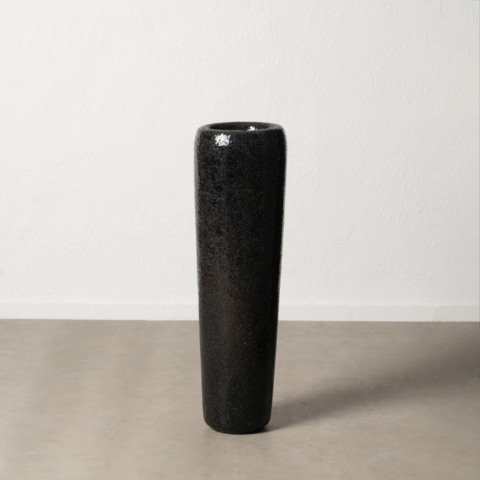 Vaza neagra inalta sculpturala fibra [1]