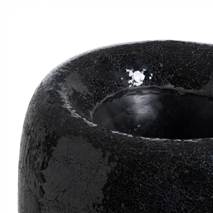 Vaza neagra moderna geometrica fibra decor [4]