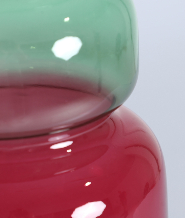 Vază decorativă din cristal fuchsia și verde [3]