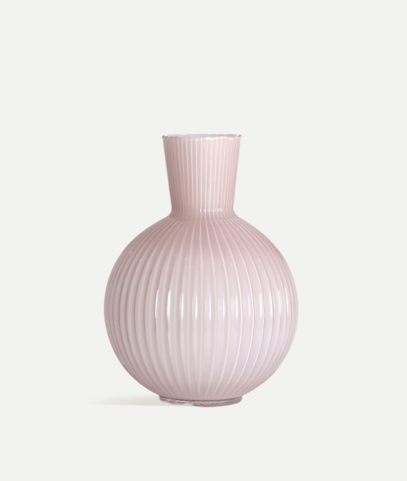Vază decorativă din sticlă roz pal NUDE mare – imagine principală [2]