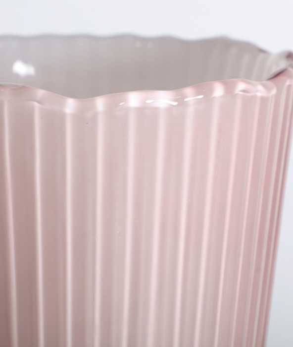 Vază decorativă din sticlă roz pal NUDE mare – imagine principală [4]