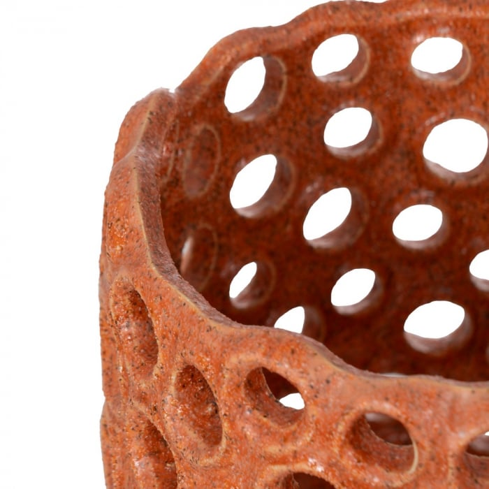 Vaza ceramica portocalie pentru decor boho|Vaze colorate pentru interioare creative [3]