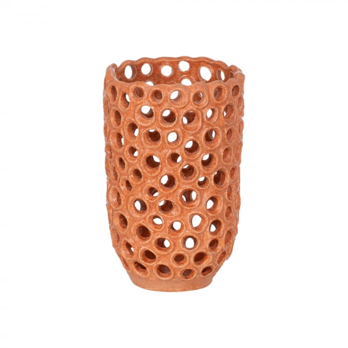 Vaza ceramica portocalie pentru decor boho|Vaze colorate pentru interioare creative [1]