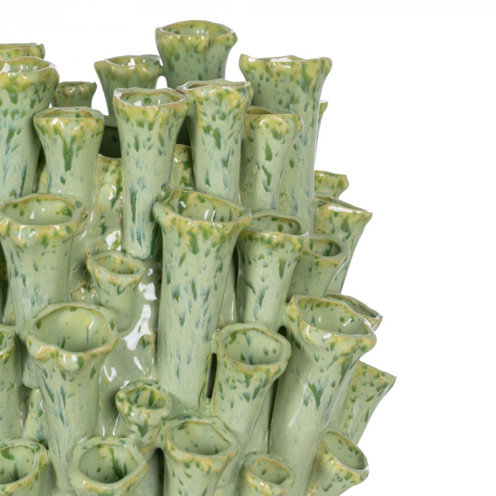 Vaza mare ceramica verde mata pentru buchete|Vaze decorative naturale pentru decor contemporan [4]