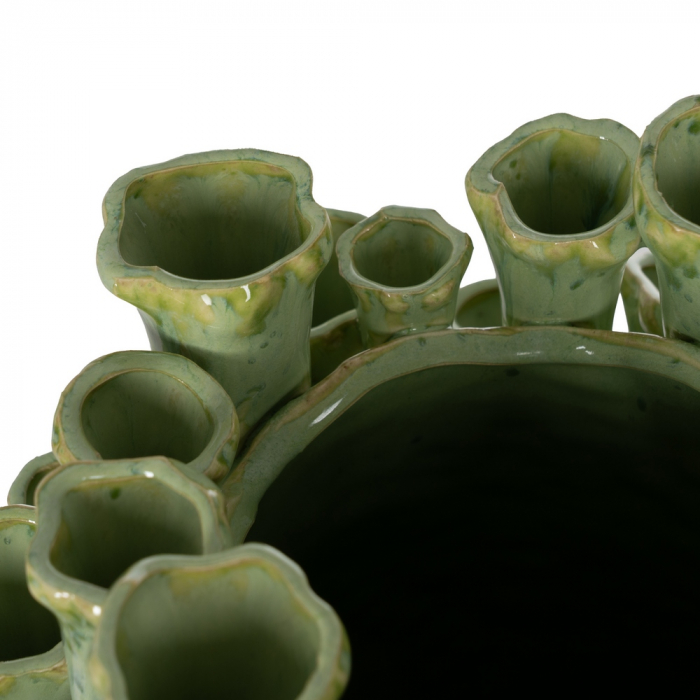 Vaza mare ceramica verde mata pentru buchete|Vaze decorative naturale pentru decor contemporan [3]