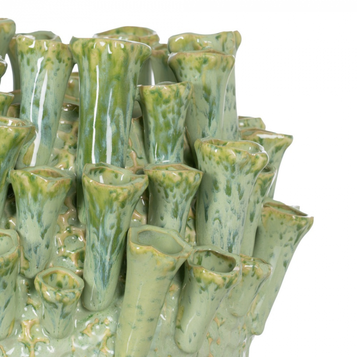 Vaza verde ceramica mata pentru decor botanic|Vaze rotunde moderne pentru spatii naturale [4]