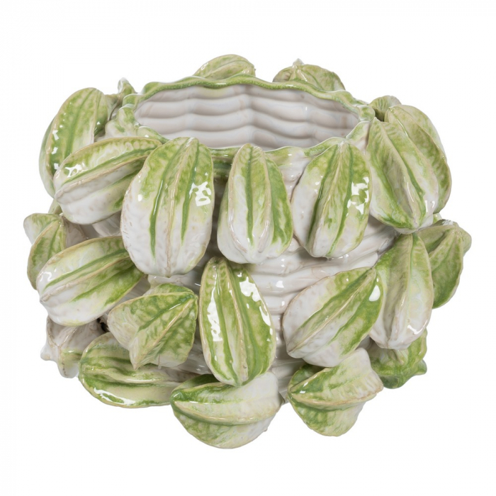 Vaza Ceramica Verde Si Alb CreativDeco - Design Organic Pentru Interioare Eclectice [1]