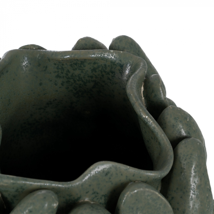 Vaza ceramica verde decor floral voluminos [4]