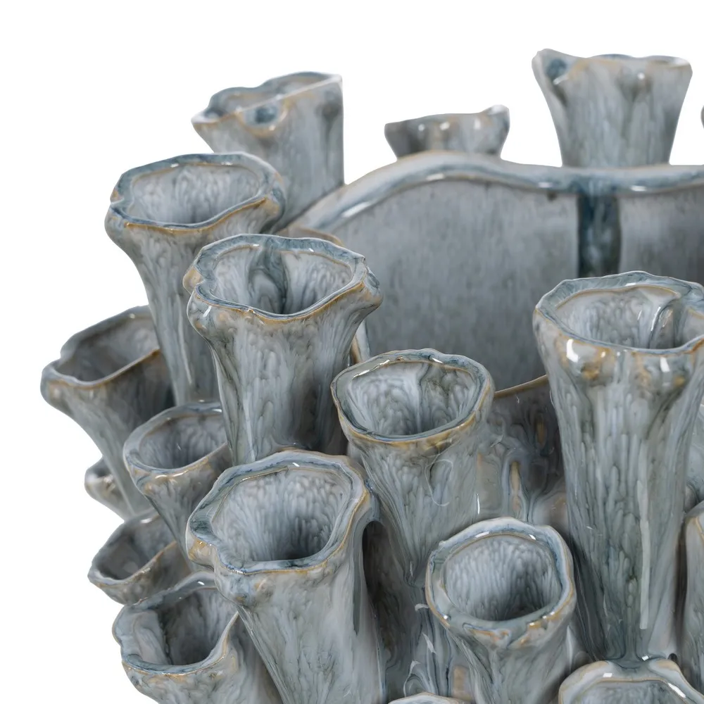Vaza Design Organic, Ceramica Albastru Deschis Inalta - creativdeco.ro [8]