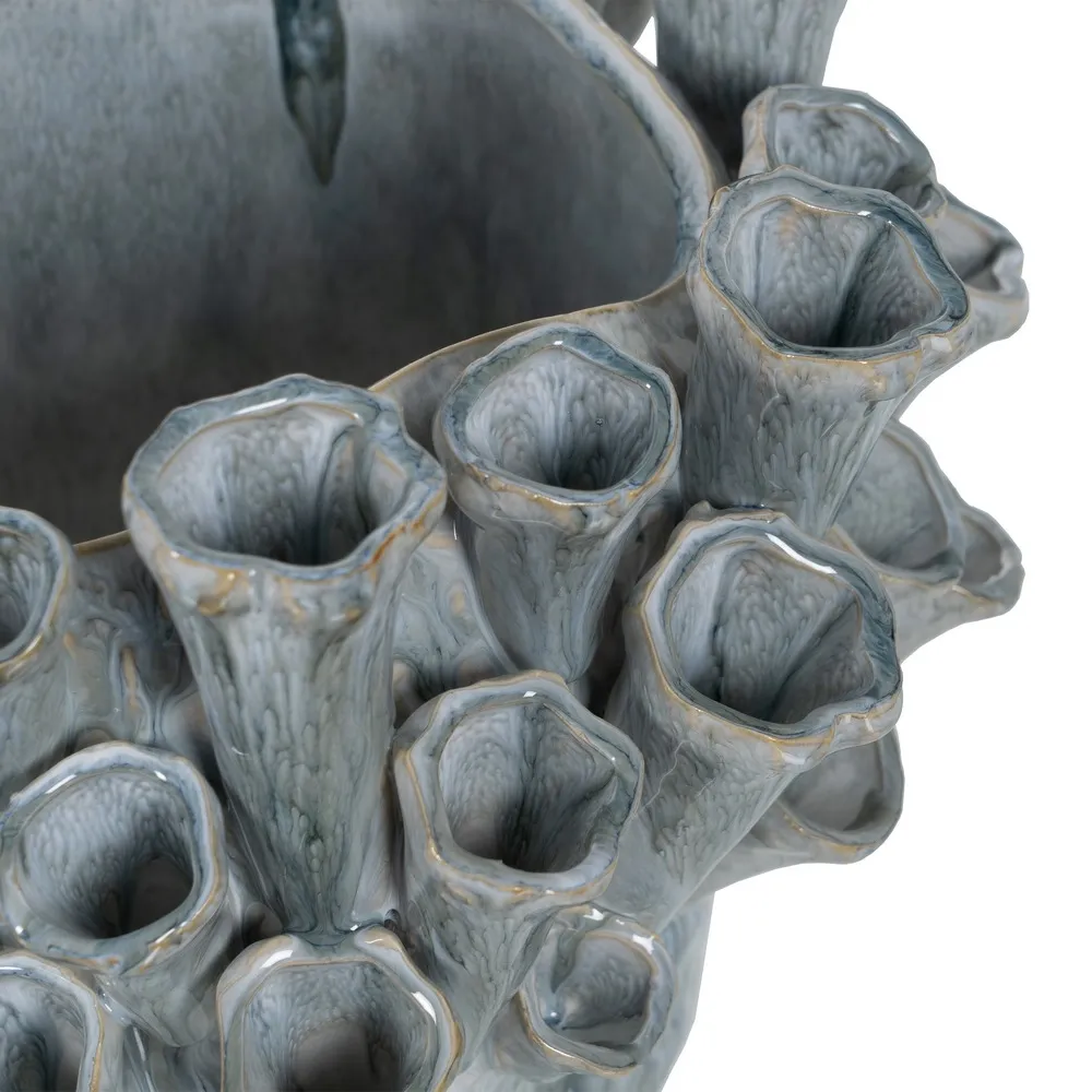 Vaza Design Organic, Ceramica Albastru Deschis Inalta - creativdeco.ro [6]