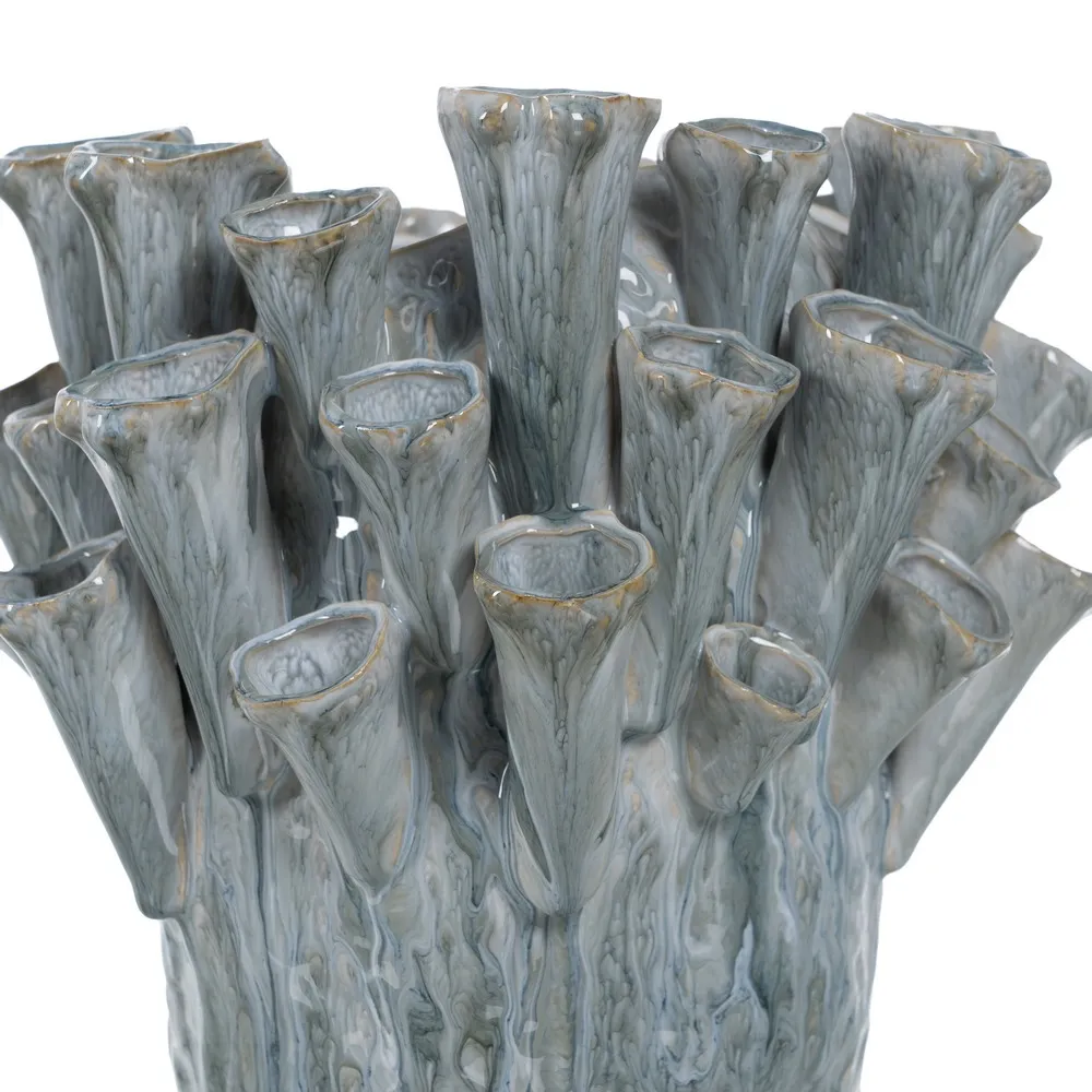 Vaza Design Organic, Ceramica Albastru Deschis Inalta - creativdeco.ro [5]